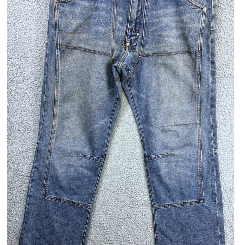 Parasuco Ergonomic Baggy Wide Leg Jeans Mens 38 Blue Y2K Vintage Denim Flawed